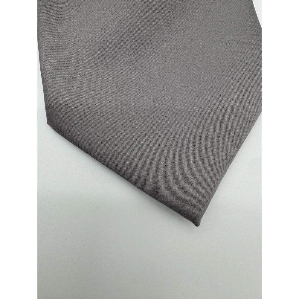 Geoffrey Beene Solid Gray Tie Classic Polyester Necktie Formal Business